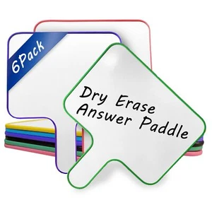 6 Pack Double-Sided Dry Erase Board- 10''X 8'' Dry Erase Paddles with Handhel... - Picture 1 of 8
