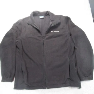 Columbia Jacket Mens Large Black Zip Pocket Fleece Nylon Full Zip Outdoor Hiking - Picture 1 of 9