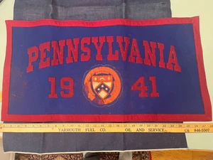 1941 University of Pennsylvania felt & leather banner Houston Hall Store - Picture 1 of 4