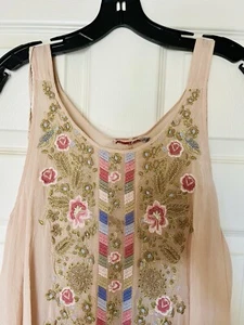 NWT JOHNNY WAS MARITZAH DRESS Blush Pink Embroidered W/Slip $320 - Picture 1 of 5