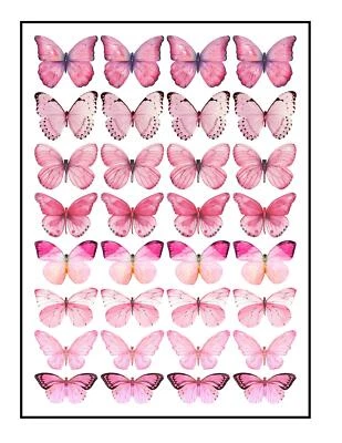 Mariposa oblea precortada comestible - rosa surtido Foto 1 de 2