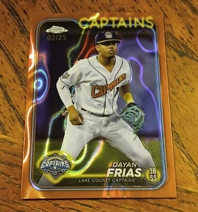 2024 Topps Pro Debut Chrome Orange Wave Refractor#PDC-154 Dayan Frias 02/25 (RC) - Picture 1 of 3
