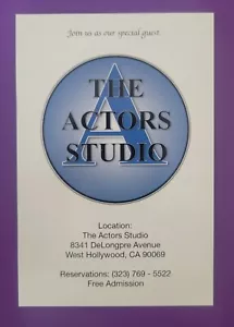 The Actors Studio - Event Anzeigenkarte ca. 6"" x 4"" nur Promo - Bild 1 von 2