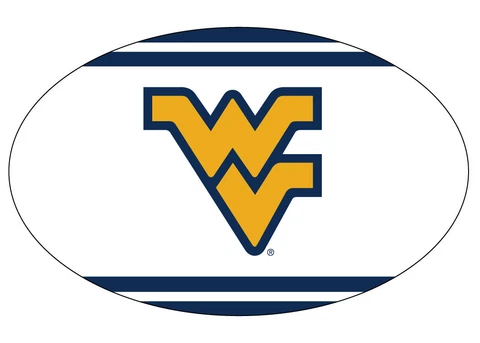 WEST VIRGINIA OVAL STRIPED MAGNET-WV MOUNTAINEERS CAR MAGNET-NEW FOR 2016! Cover