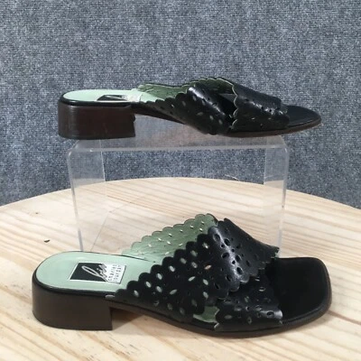 Sandalias Charles Jourdan para mujer 6 M sin cordones de cuero negro con tacones informales Foto 1 de 4