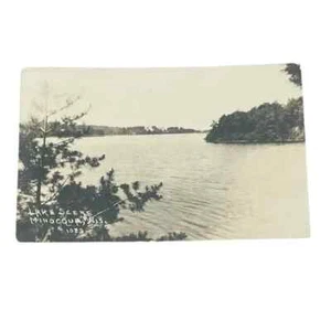 Postcard RPPC Lake Scene Minocqua Wisconsin c1922 A678 - Imagen 1 de 2