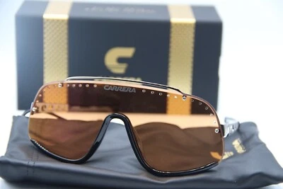 NEW CARRERA FLAGLAB 16 8IJDP SILVER BLACK AUTHENTIC SUNGLASSES W/CASE 99-01 - Image 1 of 4