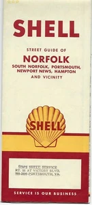 Vintage Shell Gasoline Road Map Auto 1961 Norfolk & Vicinity Street Guide - Bild 1 von 1