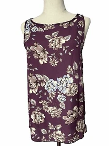 Miley + Molly Women’s Small Floral Lavender/beige Tank Top Blouse - Picture 1 of 10