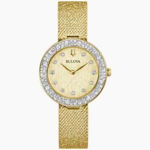 Bulova 98L321 Quarz goldfarbener Saphir klassische Edelstahl Uhr - Bild 1 von 4