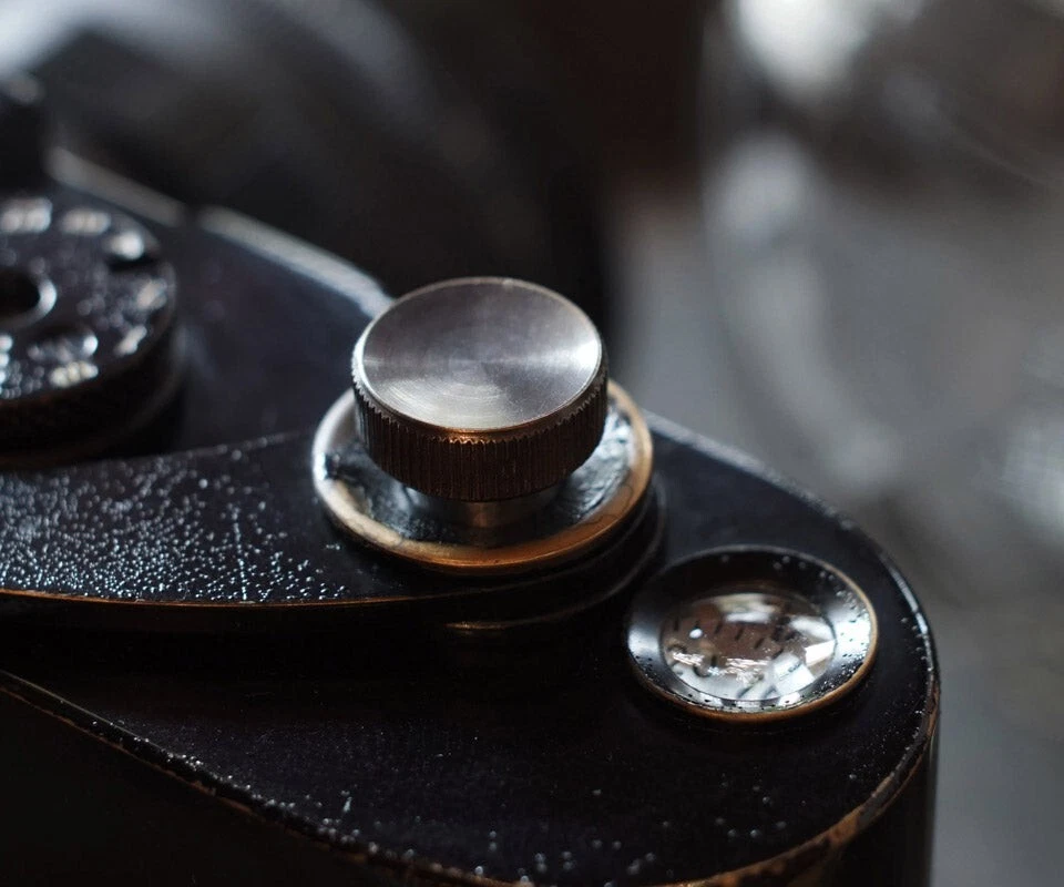 NANIGASHI Shutter Release Button Brass Black dyed finish Large Made in Japan - Image 1 of 4