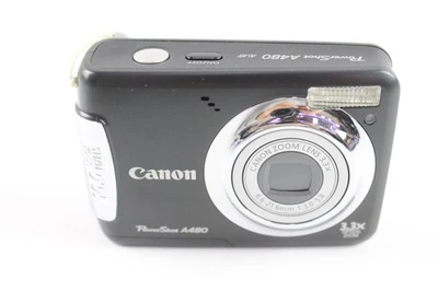 Canon Powershot A480 Digital Compact Camera Working w/ 3.3x Optical Zoom Lens - Image 1 of 4