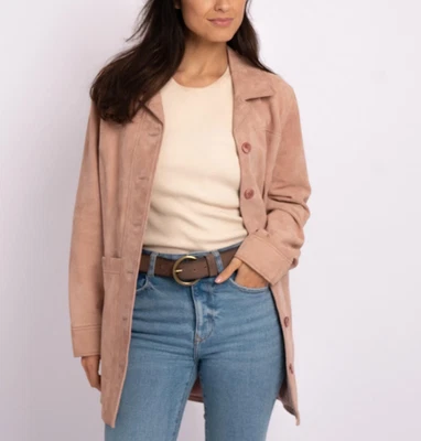 Pink Leather Jacket Women Pure Suede Casual Size XS S M L XL XXL Custom Made - Image 1 of 4