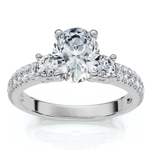 1 1/3Ct Oval Diamond Engagement Ring 14k Gold or Platinum Lab Grown EF/VS - Picture 1 of 7