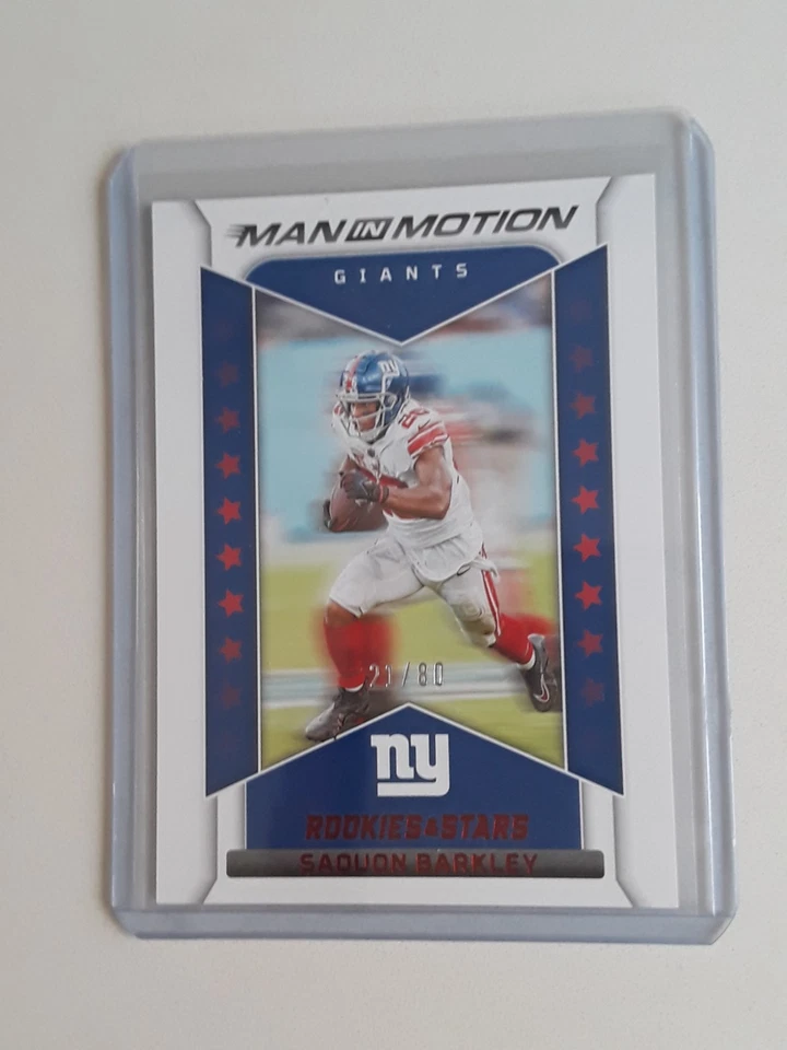 2022 ROOKIES & STARS SAQUON BARKLEY MAN IN MOTION RED FOIL SP21/80-GIANT & EAGLE - Image 1 of 1