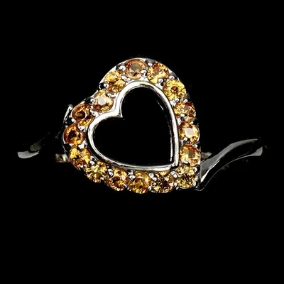 Anillo de plata de ley 925 redondo zafiro piedras preciosas naturales joyería talla 8 Foto 1 de 4