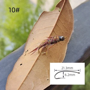 High Carbon Steel Hook 5PCS Stonefly Nymph Fly for Bass For Trout Grayling - Picture 1 of 12