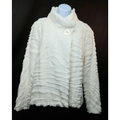 Chaqueta Abrigo Top Beth Bowley 12 Patrón Blanco Tela Natural Imitación Piel Nuevo con Etiquetas Único Foto 1 de 4