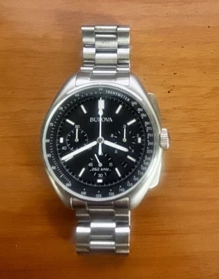 Bulova Lunar Pilot Chronograph Moon Watch 96b251 Stainless Steel Mens Space - Image 1 of 4