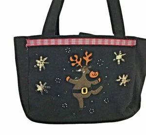 Jolly Elf Medium Tote Bag Wolle Schneeflocken Doppelhenkel Weihnachten Winter - Bild 1 von 7
