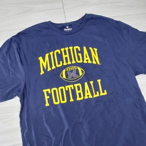 Michigan Wolverines Football T Shirt Mens XL Navy Blue Athletic College Fanatics - Picture 1 of 6