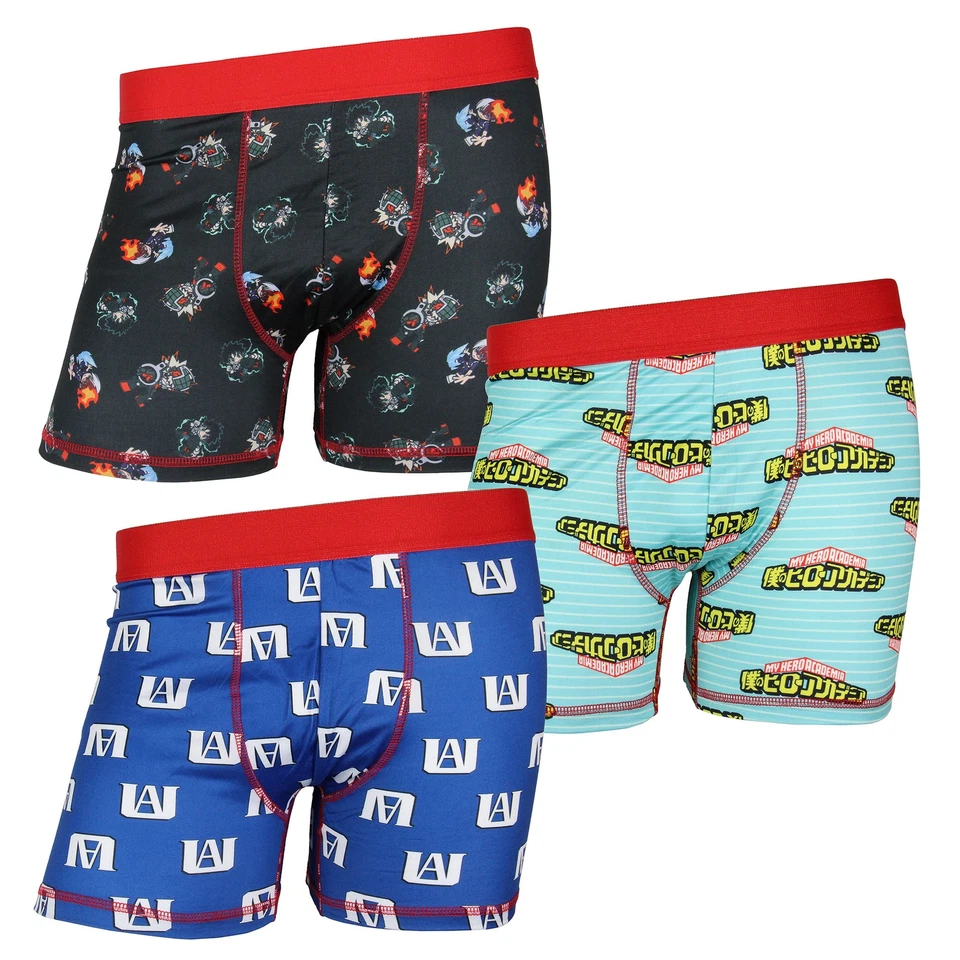 My Hero Academia Men's Anime Cartoon Boxer Brief 3-Pack Underwear Set - Image 1 of 4