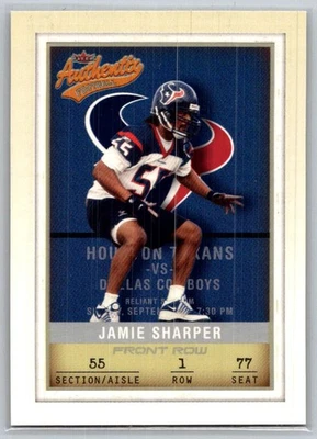 2002 Fleer Authentix Jamie Sharper Front Row #87 /150 - Houston Texans - Image 1 of 2