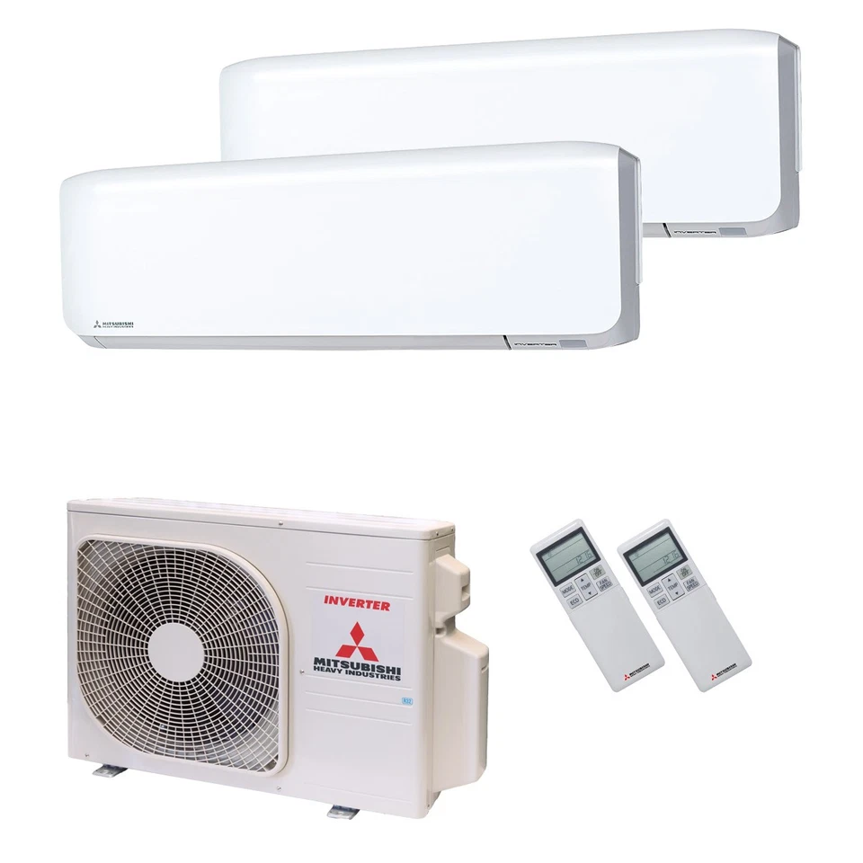 Mitsubishi Heavy Klimaanlage SRK-ZS-WF Multisplit Set 2,5kW + 3,5 kW Weiß A++/A+ - Bild 1 von 4