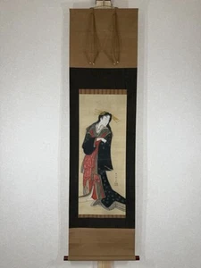 Japanese Hanging scroll KAKEJIKU Art Painting Utagawa Kunihisa Washed hair Dayuu - Picture 1 of 23