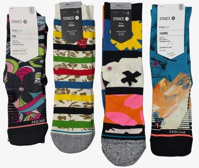 Stance Women's Socks 4 New Pairs Feel 360 Casual Crew Size Small 5-7.5 $66 MSRP - Image 1 of 4