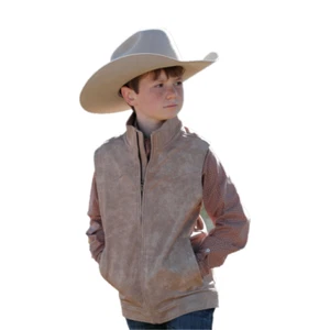 Cinch Youth Boy's Khaki Suede Bonded Vest MWV5510001 - Picture 1 of 7