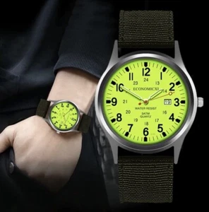 ✅ Swiss Army Military Watch Men’s Canvas Strap Analog Quartz Sport Wrist Gift UK - Picture 1 of 18