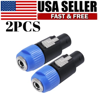 2PCS Speakon to 1/4" Inch Connector Plug Pro Speak-On Male to 1/4 Female Adapter - Image 1 of 4
