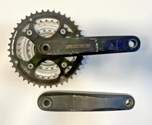 SR Suntour PFF 175mm 44/32/22 Black Aluminum Triple Crankset Steel Chainrings - Picture 1 of 6