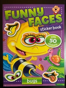FUNNY FACES STICKER BOOK BUGS WITH 50 STICKERS BRAND NEW FUN FOR KIDS! - Imagen 1 de 2