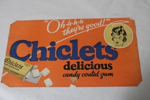 Chiclets Kaugummi Pappschild Vintage 10" x 18" - Bild 1 von 15