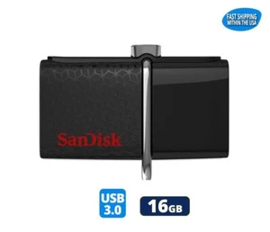 Sandisk Ultra Dual OTG 16GB 3.0 Flash Drive Thumb Drive Pen Drive - Picture 1 of 4