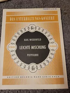 Karl Wiedenfeld mezcla ligera popurrí cuaderno de partituras - Imagen 1 de 8