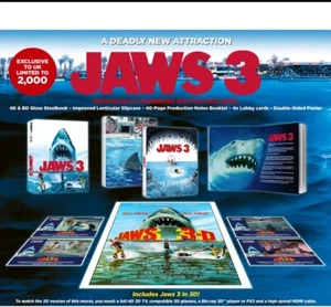 Jaws 3 3D + Jaws The Revenge 4K UHD Bluray Collectors Steelbook Editions Zavvi - Picture 1 of 4