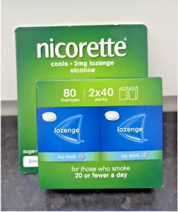 2 x 80 Nicorette Cools 2mg Icy Mint 160 Lozenges Expiry 2026/2027 - Picture 1 of 1
