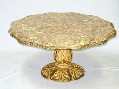 STYLISH MID CENTURY HOLLYWOOD REGENCY BILLY HAINES ERA MARBLE TOP COFFEE TABLE - Image 1 of 4