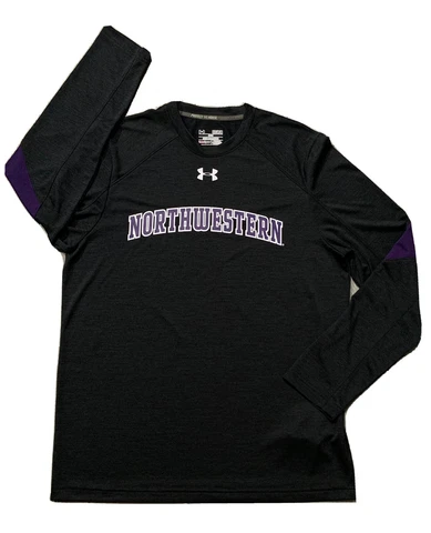 Mens Northwestern Wildcats Under Armour Heat Gear Longsleeve Shirt Medium Loose Cover