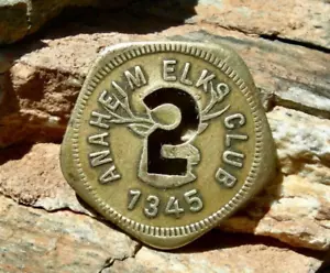 1920 ANAHEIM, CALIFORNIA CA (ORANGE CO) SCARCE ELK PICTORIAL BAR TOKEN k37 - Picture 1 of 7