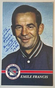 EMILE FRANCIS, 100% AUTHENTIC AUTOGRAPHED PHOTO ! NHL LEGEND ! AWESOME ! R.I.P. - Picture 1 of 1