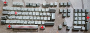 IBM Model M clicky Keyboard Keycap Letter/Number/Symbol + Stem - Foto 1 di 4