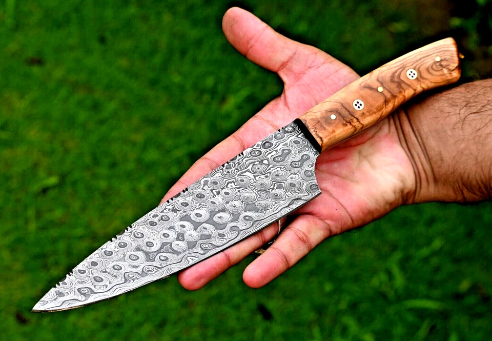 HANDMADE Custom Hand Made Damascus Chef Knife Kitchen / Hand forged Damascus Steel 2855