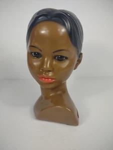 Vintage Mid Century Marwal Hawaiian Polynesian Woman Female Bust Chalkware 8" - Picture 1 of 15