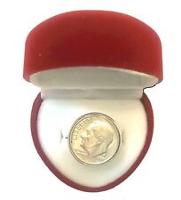 Funny Redneck Valentine DIME-IN-RING Hillbilly Engagement Gag Gift-RED HEART BOX