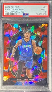 Paolo Banchero 2023 Select Red Cracked Ice SP NBA Rare Rookie Card PSA 9