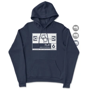 Felpa con cappuccio Flat 6 raffreddata ad aria, felpa motore boxer, pullover Flat Six, Flat 6 - Foto 1 di 8